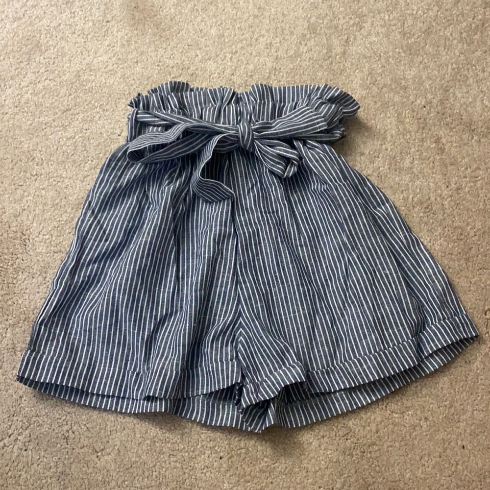Blue striped shorts